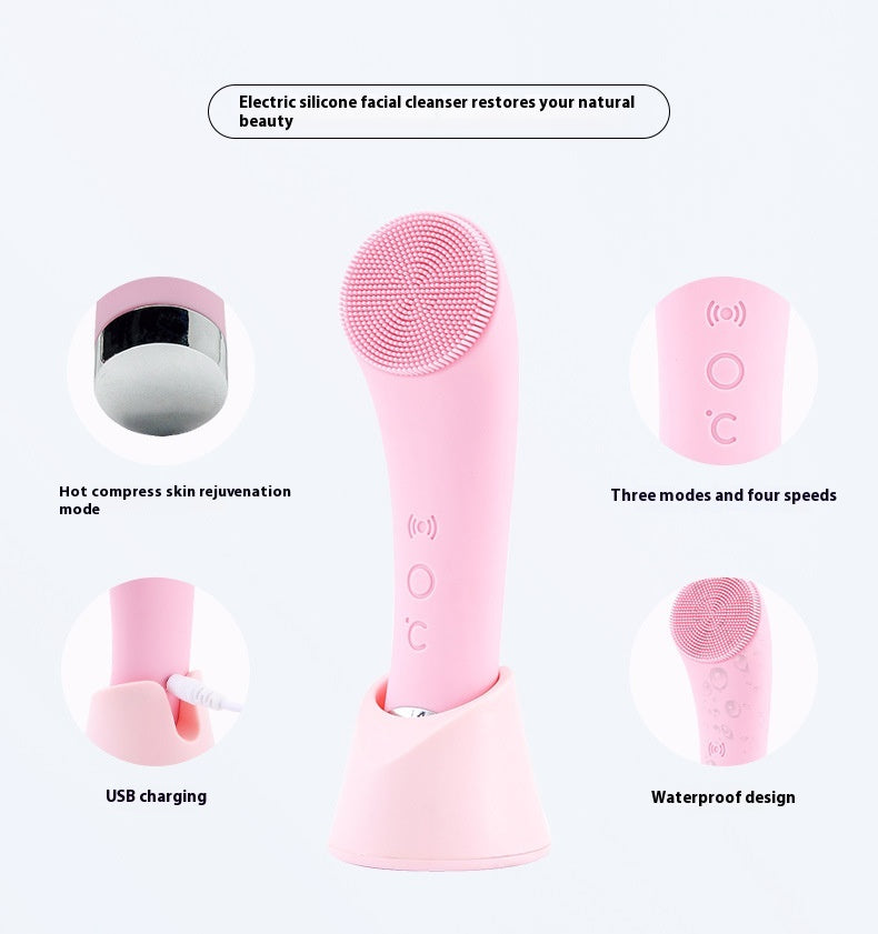 Electric Silicone Face Brush for Glowing, Smooth, Radiant Skin
