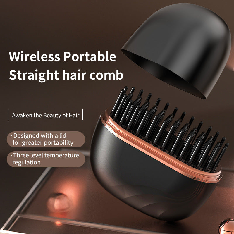 Mini Wireless Hair Straightening Comb for Smooth, Frizz-Free Hair